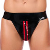 XRUB Latex Jockstrap en latex Xrub avec Zip Noir-Rouge
